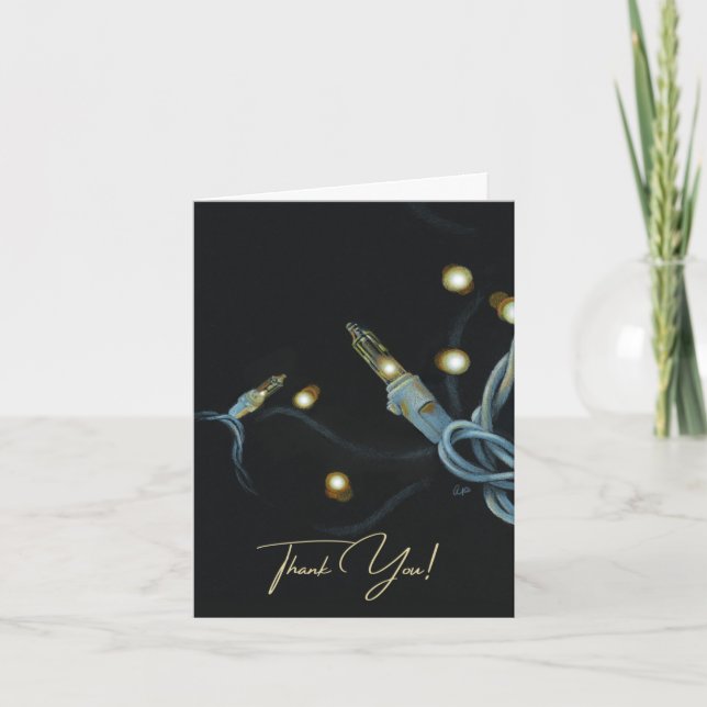 Tarjeta De Agradecimiento Gracias Navidades Lights (Anverso)