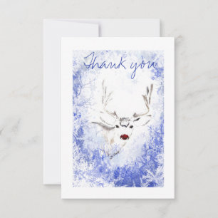 Tarjeta De Agradecimiento Gracias Navidades Naturaleza divertida de los reno