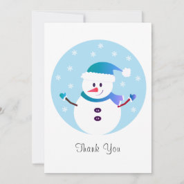 Tarjeta De Agradecimiento Gracias Navidades Snowman Snowflakes