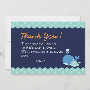 Tarjeta De Agradecimiento Gracias nene ballena
