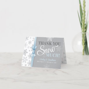 Tarjeta De Agradecimiento Gracias NIEVE Mucho Bebé Azul Ducha De Snowflake
