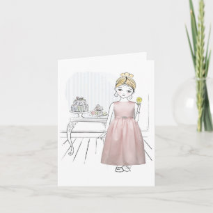 Tarjeta De Agradecimiento Gracias niña de las flores