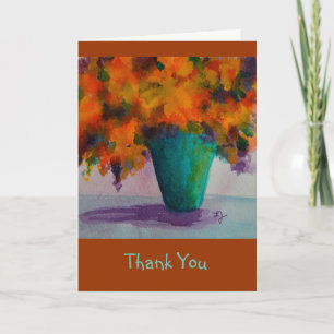 Tarjeta De Agradecimiento Gracias Notecard con las flores en florero