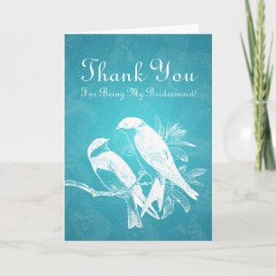 Tarjeta De Agradecimiento Gracias Noviembre Amor Aves Azules