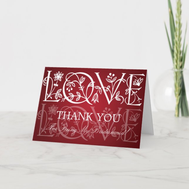 Tarjeta De Agradecimiento Gracias Noviembre Amor Florecer Rojo (Anverso)