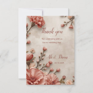 Tarjeta De Agradecimiento Gracias: Nuestro Amor Florece