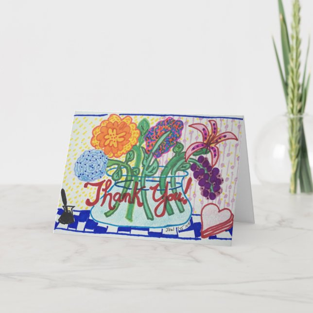 Tarjeta De Agradecimiento GRACIAS OBSERVAR las FLORES, estilo impresionista (Anverso)