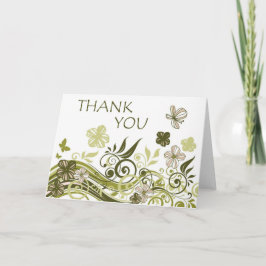 Tarjeta De Agradecimiento Gracias (Olive Green Floral)