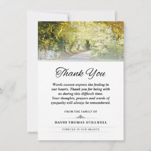 Tarjeta De Agradecimiento Gracias Oro Árboles otoñales Palabras que no puede