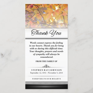 Tarjeta De Agradecimiento Gracias Oro otoño deja palabras que no pueden expr