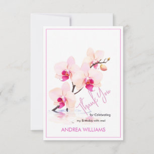 Tarjeta De Agradecimiento Gracias, Orquídea Flor en Flor 60 Cumpleaños