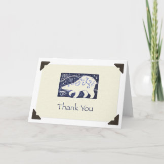 Tarjeta De Agradecimiento "Gracias" oso polar Notecard