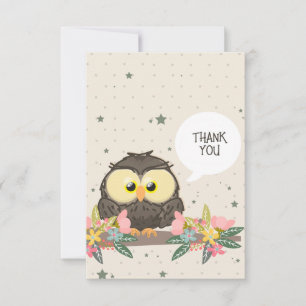 Tarjeta De Agradecimiento Gracias Owl