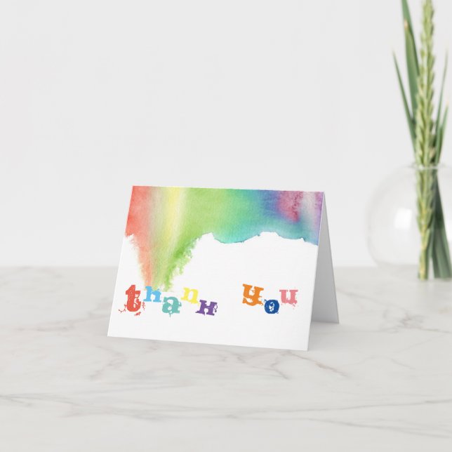 Tarjeta De Agradecimiento Gracias Paint Splatter (Anverso)