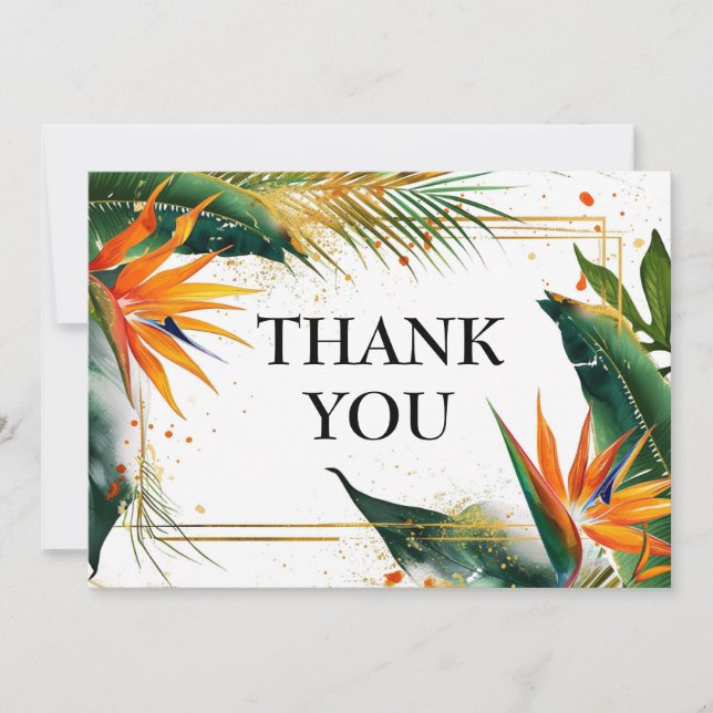 Tarjeta De Agradecimiento Gracias pájaros horizontales del Paraíso (Anverso)