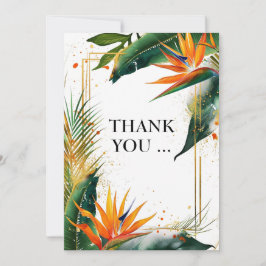 Tarjeta De Agradecimiento Gracias pájaros verdes del paraíso