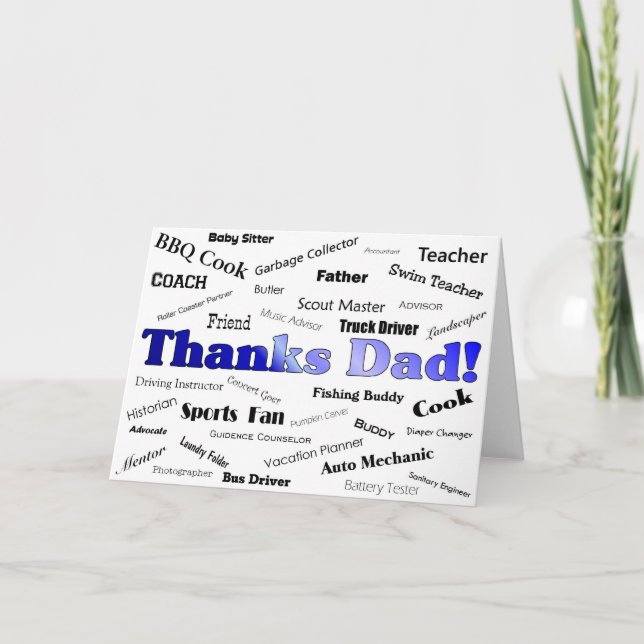 Tarjeta De Agradecimiento ¡Gracias papá! (Anverso)