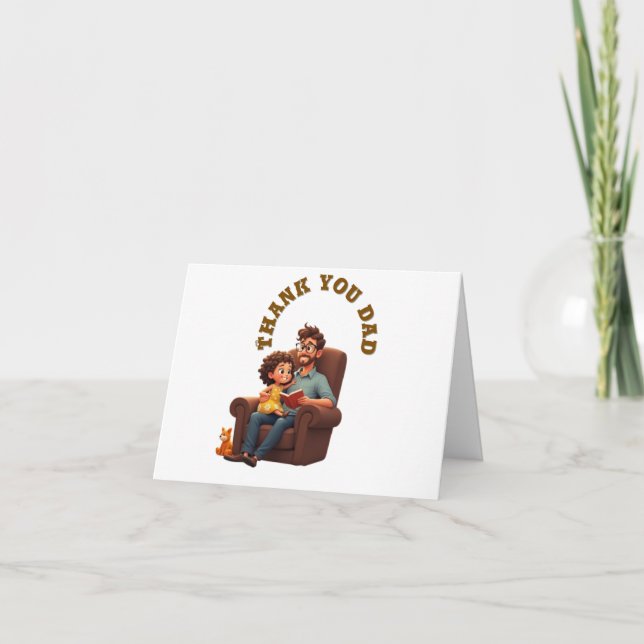 Tarjeta De Agradecimiento Gracias papá, feliz Día del Padre (Anverso)