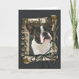 Tarjeta De Agradecimiento Gracias - Papas de piedra - Boston Terrier