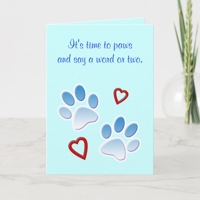 Tarjeta De Agradecimiento Gracias: Paseo de perros, sentada de perros o mata (Anverso)