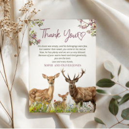 Tarjeta De Agradecimiento Gracias Pastel Deer