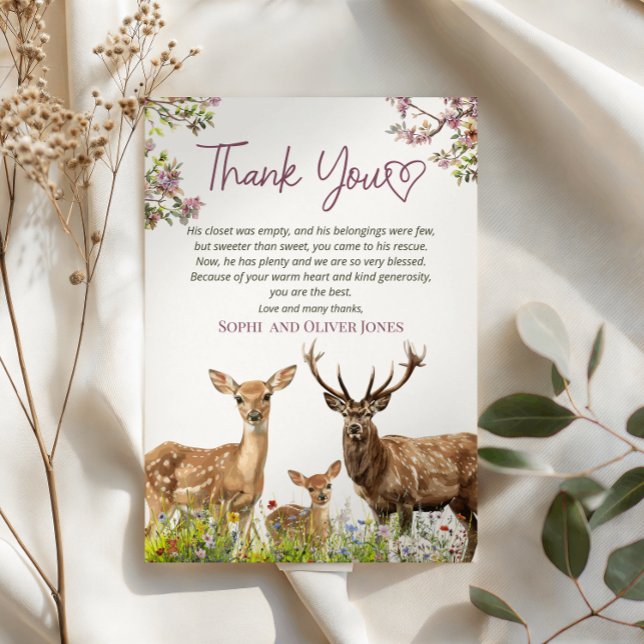 Tarjeta De Agradecimiento Gracias Pastel Deer (Subido por el creador)