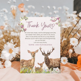 Tarjeta De Agradecimiento Gracias Pastel Deer
