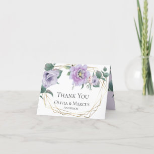 Tarjeta De Agradecimiento Gracias   Peonies de lavanda acuarela