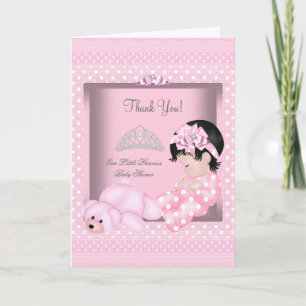 Tarjeta De Agradecimiento Gracias, pequeña princesa Chica Baby Shower Rosa