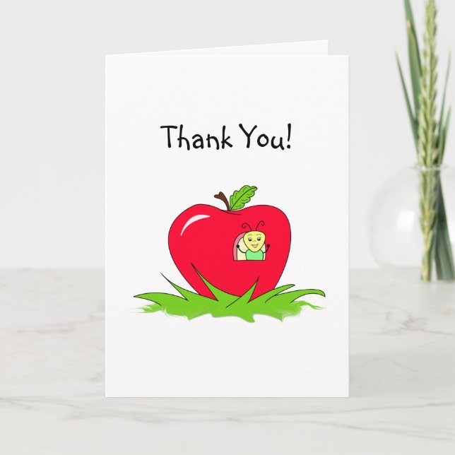 Tarjeta De Agradecimiento Gracias - pequeño insecto en la casa roja (Anverso)
