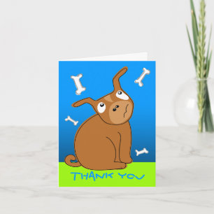 Tarjeta De Agradecimiento Gracias Perro Azul Azul Verde