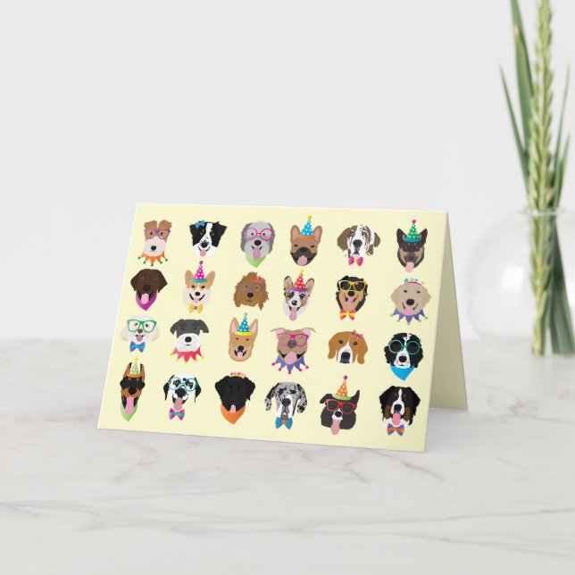 Tarjeta De Agradecimiento Gracias Perro de Cumpleaños se Enfrenta A Animales (Anverso)