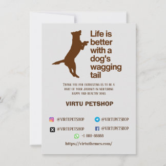 Tarjeta De Agradecimiento Gracias perro de la tienda de cartas