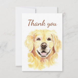 Tarjeta De Agradecimiento Gracias perro perro de recuperación dorada en blan