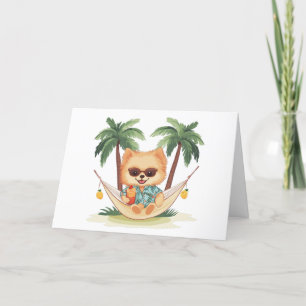 Tarjeta De Agradecimiento Gracias Perro Pomeraniano En Una Hamaca