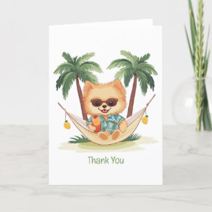 Tarjeta De Agradecimiento Gracias Perro Pomeraniano En Una Hamaca