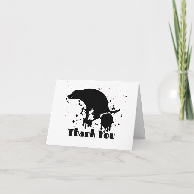 Tarjeta De Agradecimiento Gracias Perro Pooping (Anverso)