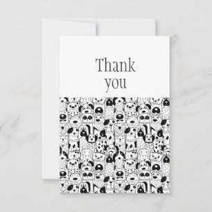 Tarjeta De Agradecimiento Gracias Perro Sitting Care Diversión Perro Arte