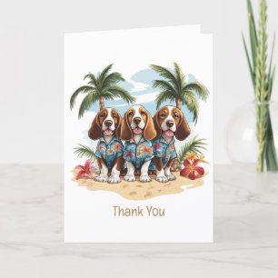 Tarjeta De Agradecimiento Gracias Perros de Hound Basset Camisetas de Hawái