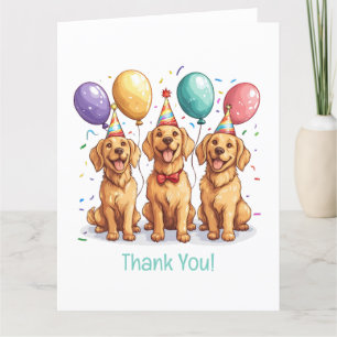 Tarjeta De Agradecimiento Gracias Perros de la recuperación de oro de cumple