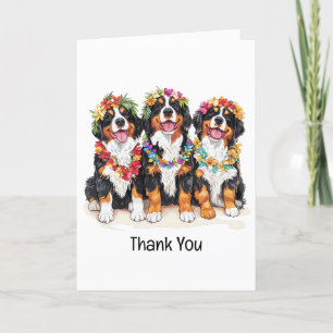 Tarjeta De Agradecimiento Gracias Perros de montaña Berneses de Hawái