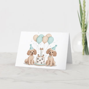 Tarjeta De Agradecimiento Gracias Perros De Poodle Estándar De Cumpleaños