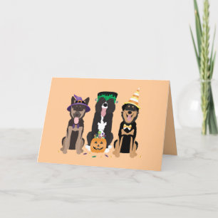 Tarjeta De Agradecimiento Gracias Perros En Disfraces De Halloween