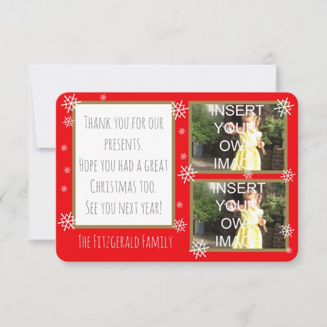 Tarjeta De Agradecimiento Gracias Personalizado Collage de fotos Personaliza (Anverso)