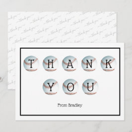 Tarjeta De Agradecimiento Gracias Personalizado de béisbol personalizado