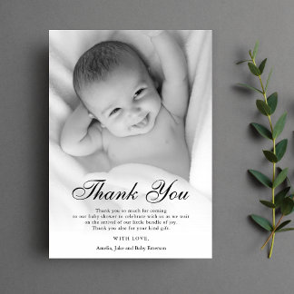 Tarjeta De Agradecimiento Gracias Personalizado de fotos personalizado de Ba