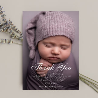 Tarjeta De Agradecimiento Gracias Personalizado de fotos personalizado de Ba