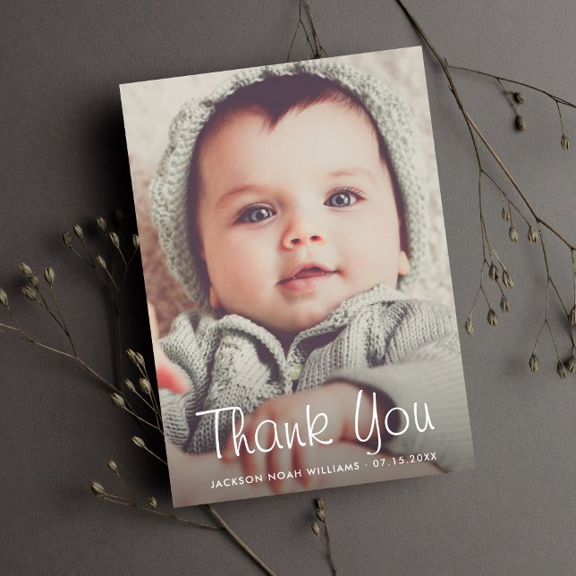 Tarjeta De Agradecimiento Gracias Personalizado de fotos personalizado de Ba (Subido por el creador)
