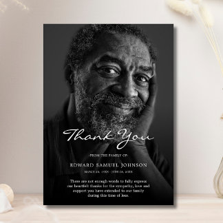 Tarjeta De Agradecimiento Gracias Personalizado Funeral Foto Simpatía Pérdid