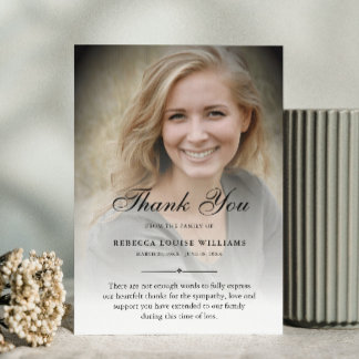 Tarjeta De Agradecimiento Gracias Personalizado Funeral Foto Simpatía Pérdid